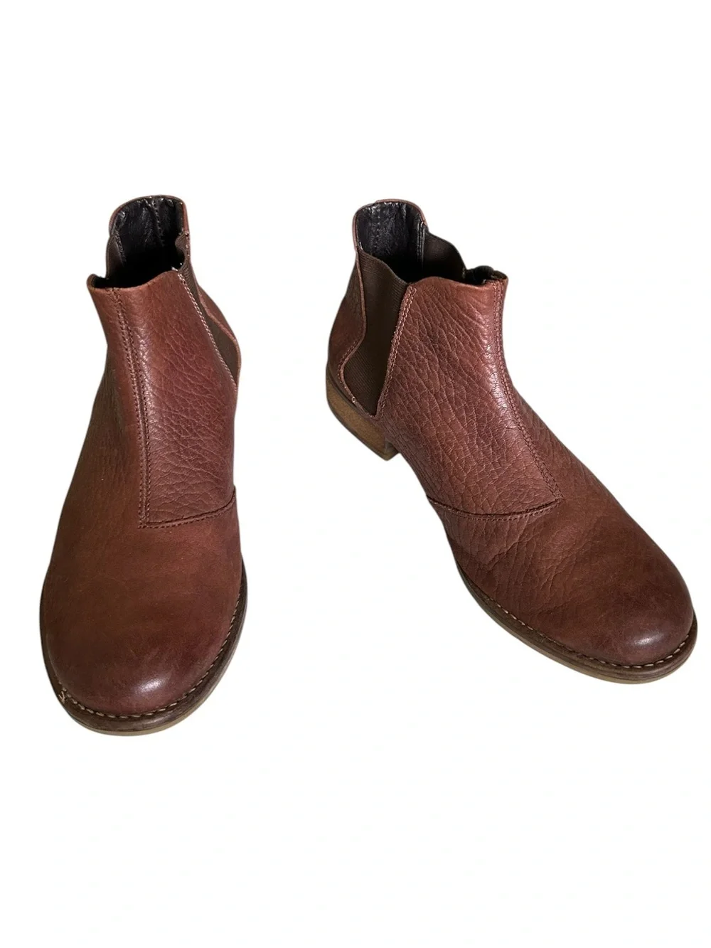 Josef Seibel Brown Pebbled Leather Chelsea Ankle Boots Comfort Booties EU 39